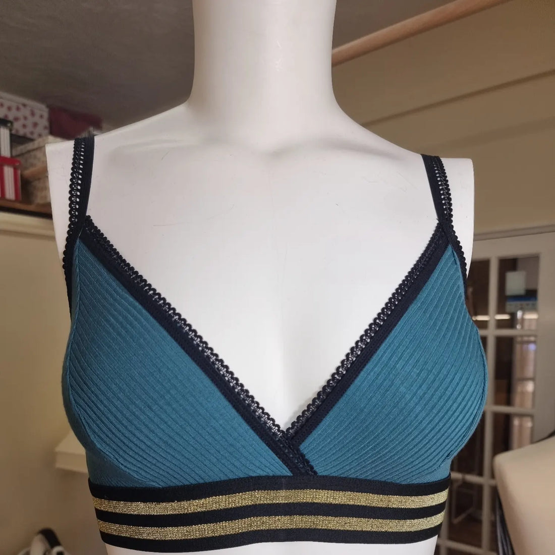 Teal, comfortable soft bra by Knickerhood