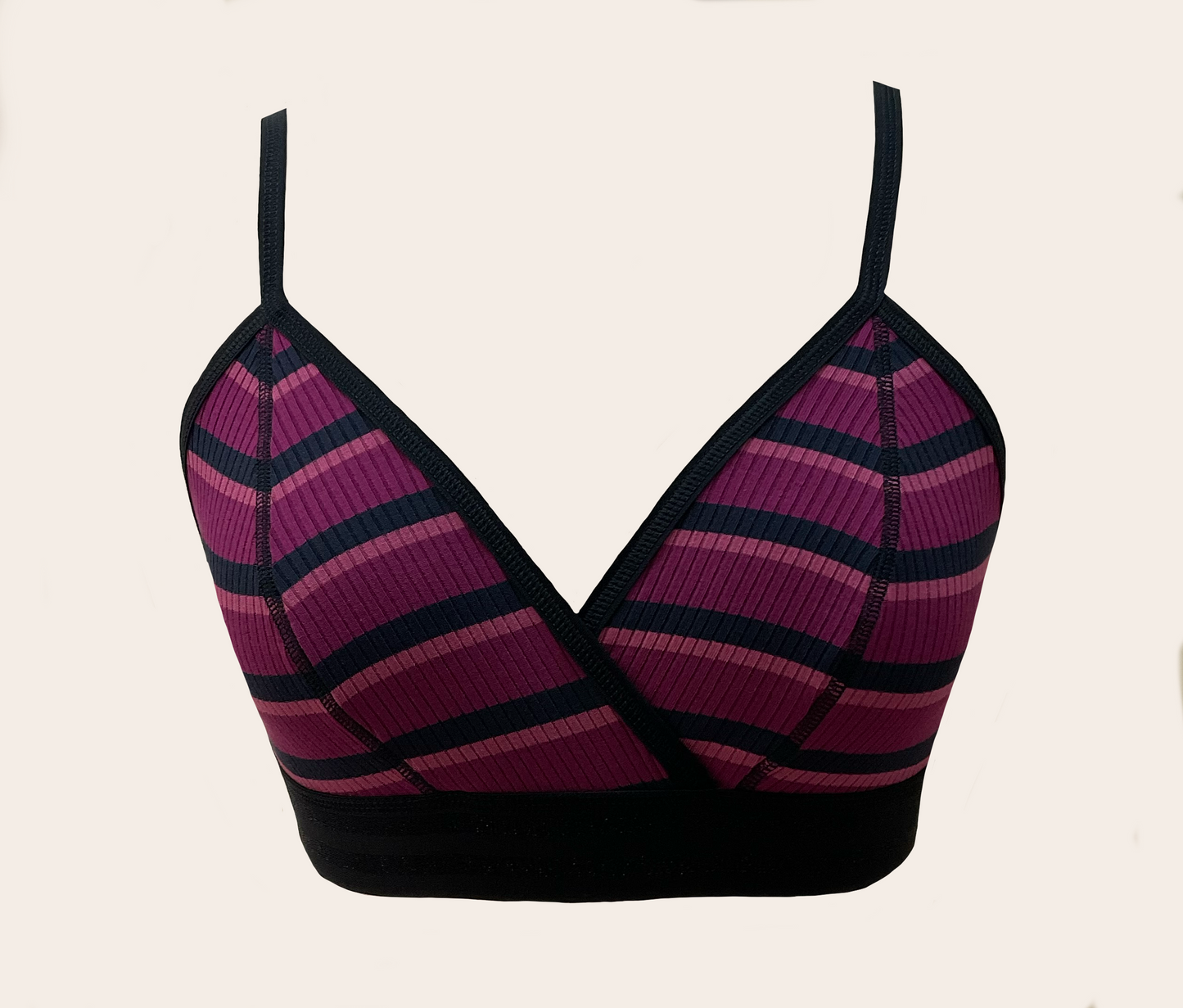 Knickerhood Soft Bra Cherry Stripe - Ribbed TENCEL™ - Sustainable Underwear