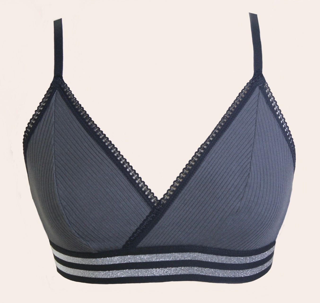 Knickerhood Soft Bra Gray - Ribbed TENCEL™ - Sustainable Underwear