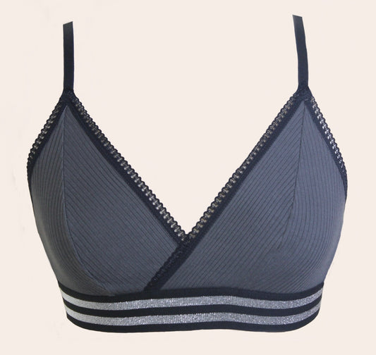 Knickerhood Soft Bra Gray - Ribbed TENCEL™ - Sustainable Underwear