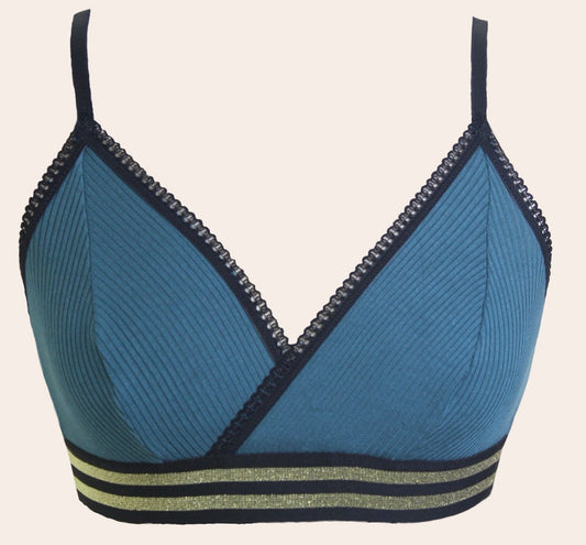 Knickerhood Soft Bra Teal - Ribbed TENCEL™ - Sustainable Underwear