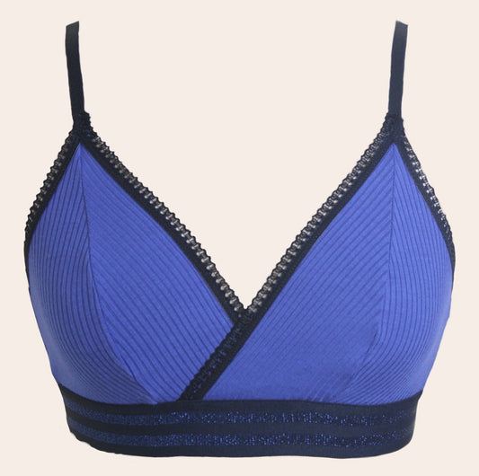 Knickerhood Soft Bra Blue - Ribbed TENCEL™ - Sustainable Underwear