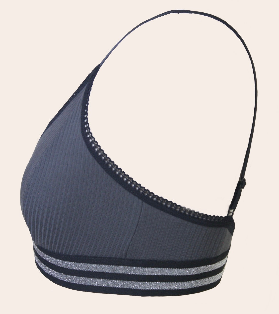 Knickerhood Soft Bra Gray - Ribbed TENCEL™ - Sustainable Underwear