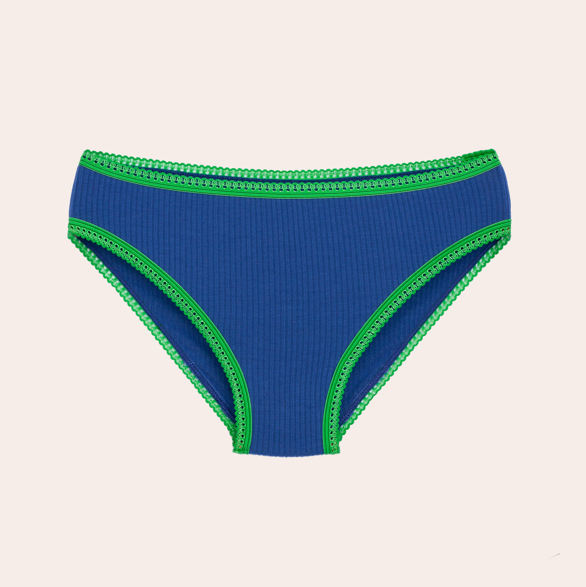 Knickerhood Classic Knicker - Blue - Green - Ribbed TENCEL™ - Sustaina